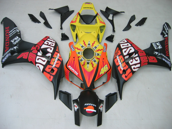 Fairings Honda CBR 1000 RR Black Yellow Valentino Rossi  Racing (2006-2007) Fairings Honda CBR 1000 RR Black Yellow Valentino Rossi  Racing (2006-2007)