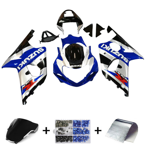 2000-2002 Suzuki GSXR 1000 Silver Blue Black GSXR Racing Amotopart Fairings 2000-2002 Suzuki GSXR 1000 Silver Blue Black GSXR Racing Amotopart Fairings