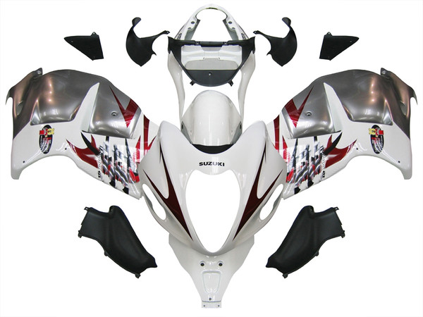 Fairings Suzuki GSX1300 Hayabusa White & Silver Hayabusa  Racing  (1999-2007) Fairings Suzuki GSX1300 Hayabusa White & Silver Hayabusa  Racing  (1999-2007)