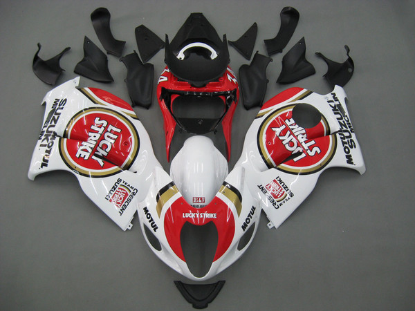 Fairings Suzuki GSX1300 Hayabusa White & Red Lucky Strike Racing  (1999-2007) Fairings Suzuki GSX1300 Hayabusa White & Red Lucky Strike Racing  (1999-2007)