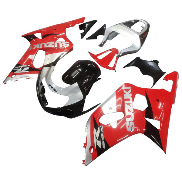 2001-2003 Suzuki GSXR 600 Amotopart Fairings Red Silver Black GSXR Racing 2001-2003 Suzuki GSXR 600 Amotopart Fairings Red Silver Black GSXR Racing