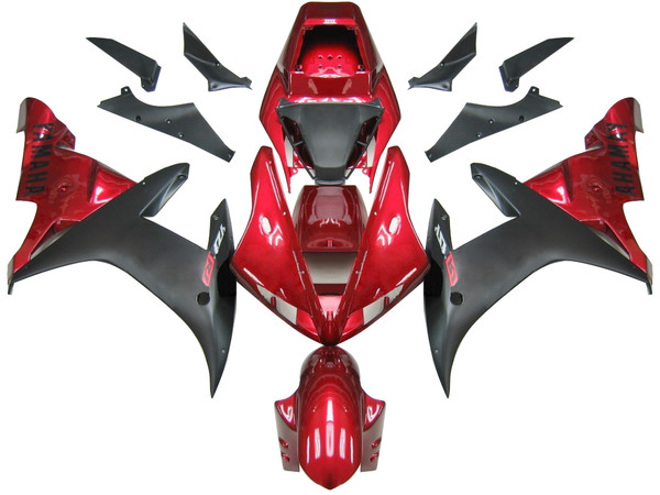 2002-2003 Yamaha YZF-R1 Amotopart Fairings Red & Black R1 Racing 2002-2003 Yamaha YZF-R1 Amotopart Fairings Red & Black R1 Racing