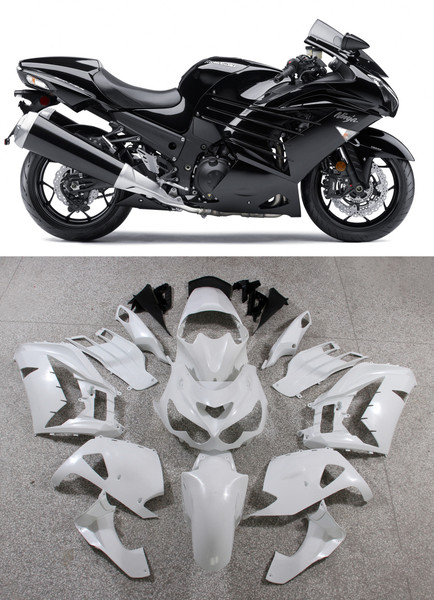 2012-2021 Kawasaki ZX14R Amotopart Fairings Plastics Ninja Black Racing 2012-2021 Kawasaki ZX14R Amotopart Fairings Plastics Ninja Black Racing