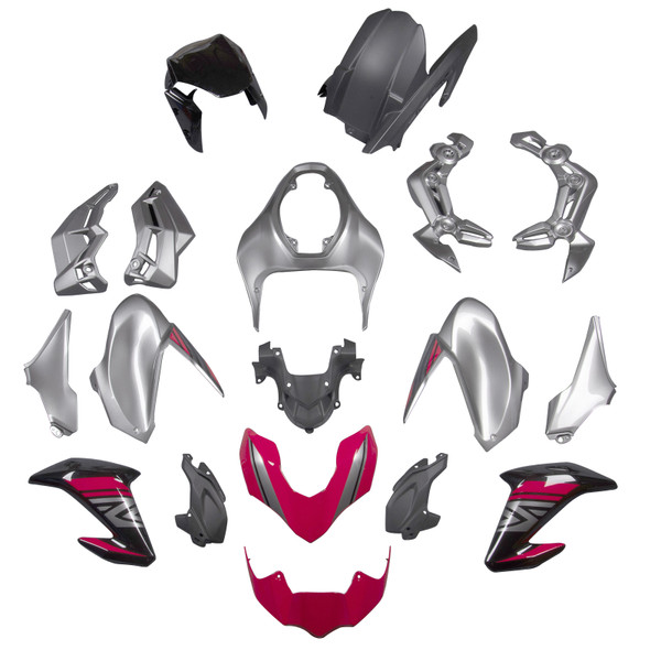 Injection Plastic ABS Bodywork Silver Red Fairing Fit for Kawasaki Z900 2017-19 Injection Plastic ABS Bodywork Silver Red Fairing Fit for Kawasaki Z900 2017-19