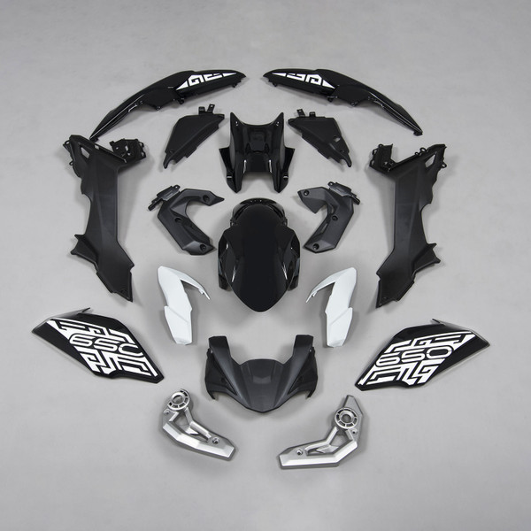 Fairing Kit Fit for Kawasaki Z650 2017-2019 Black with White Pattern Fairing Kit Fit for Kawasaki Z650 2017-2019 Black with White Pattern