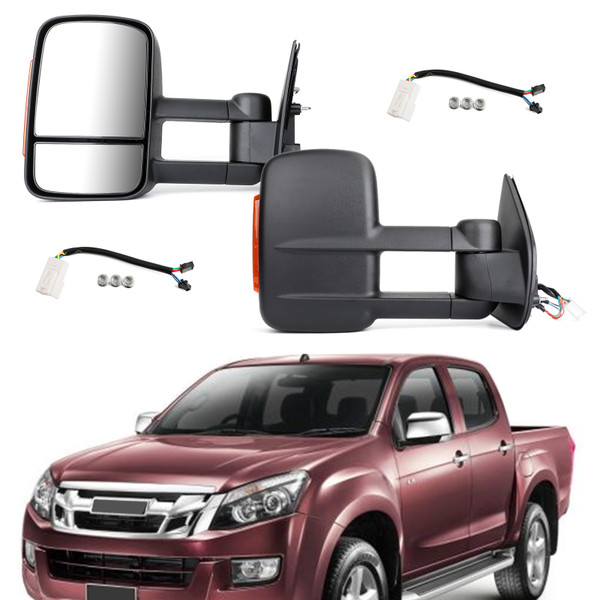 Pair Extendable Towing Mirrors For Isuzu D-MAX 2012+ & Holden Colorado RG FZ Black Pair Extendable Towing Mirrors For Isuzu D-MAX 2012+ & Holden Colorado RG FZ Black