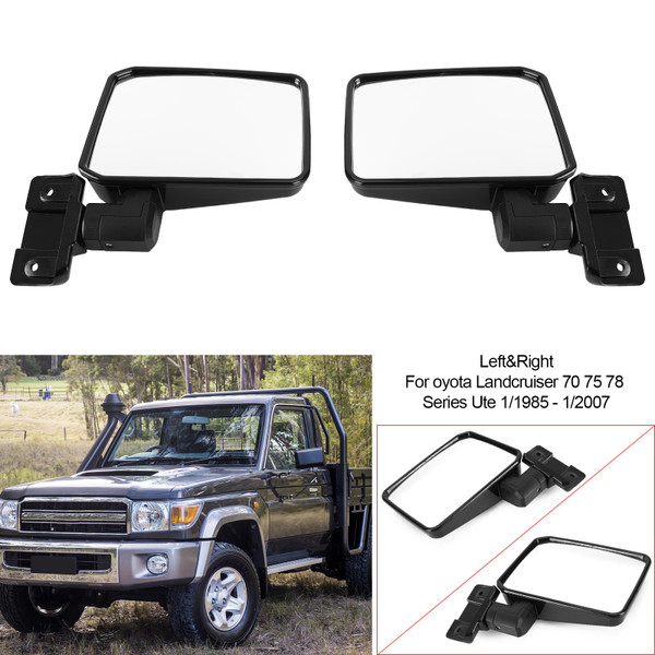 Pair LH+RH Door Mirror For Toyota LandCruiser 70 75 78 Series Ute 1985-2007 Pair LH+RH Door Mirror For Toyota LandCruiser 70 75 78 Series Ute 1985-2007
