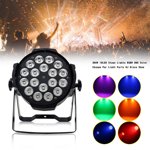 200W 18LED Stage Lights RGBW DMX Color Change Par Light Party DJ Disco Show 200W 18LED Stage Lights RGBW DMX Color Change Par Light Party DJ Disco Show