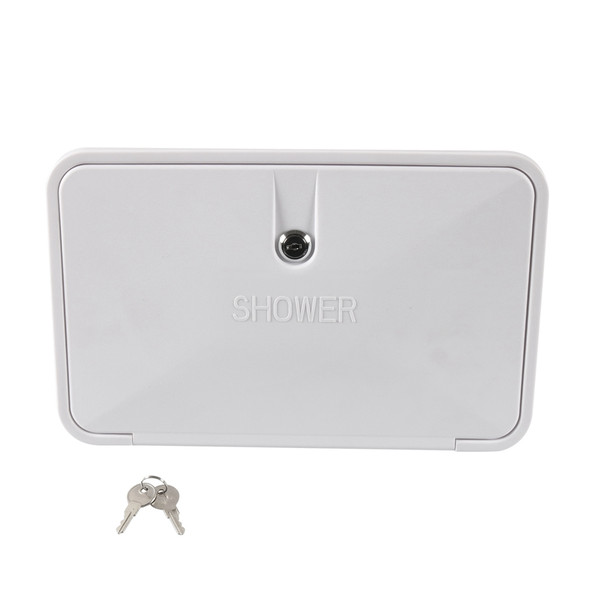 External Caravan RV Shower Box Kit Exterior Faucet Camper Trailer Boat White External Caravan RV Shower Box Kit Exterior Faucet Camper Trailer Boat White