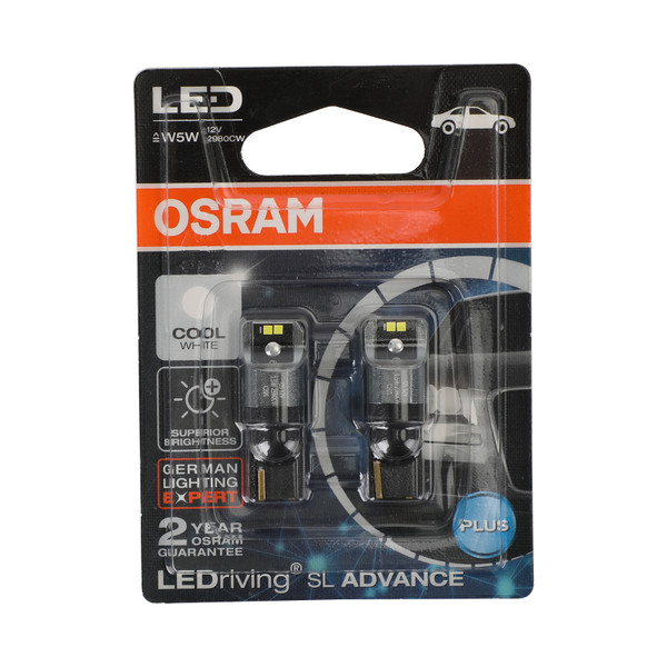 2x For OSRAM 2980CW Car Auxiliary Bulbs LED W5W 12V1.5W W2.1x9.5d 2x For OSRAM 2980CW Car Auxiliary Bulbs LED W5W 12V1.5W W2.1x9.5d
