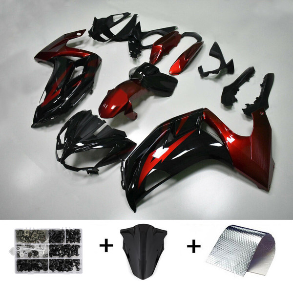 Injection Fairing Kit Plastic Fit for Kawasaki Ninja 650 EX650 2012-2016 Red Black #12