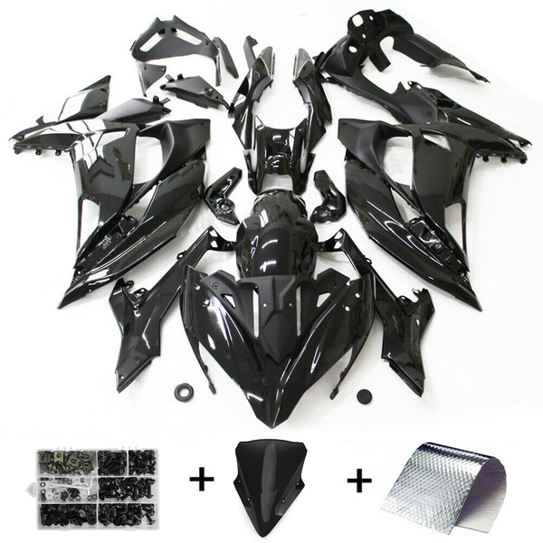 Injection Fairing Kit Plastic Fit for Kawasaki Ninja 650 EX650 2017-2019 Gloss Black #13 Injection Fairing Kit Plastic Fit for Kawasaki Ninja 650 EX650 2017-2019 Gloss Black #13