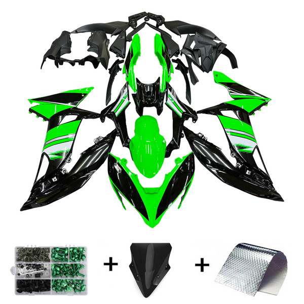 Injection Fairing Kit Plastic Fit for Kawasaki Ninja 650 EX650 2017-2019 Green #14 Injection Fairing Kit Plastic Fit for Kawasaki Ninja 650 EX650 2017-2019 Green #14