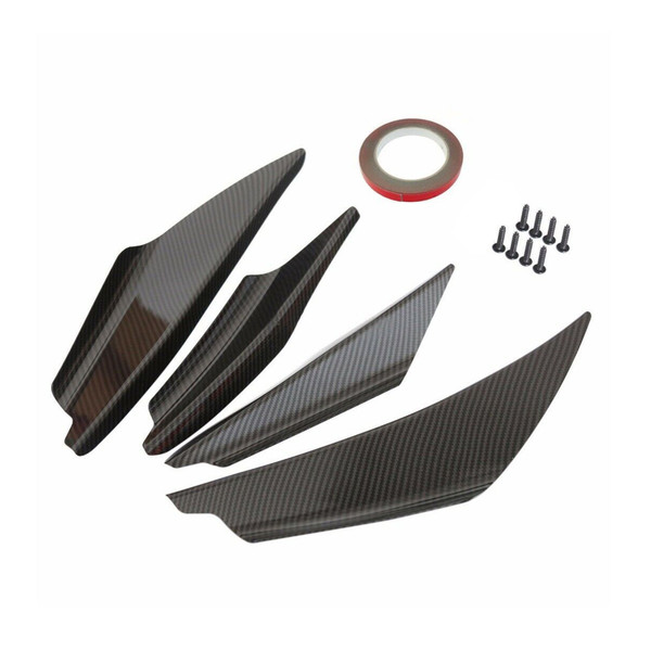 Universal Car Front Bumper Fins Body Splitter Spoiler Canards Carbon Fiber Look Universal Car Front Bumper Fins Body Splitter Spoiler Canards Carbon Fiber Look