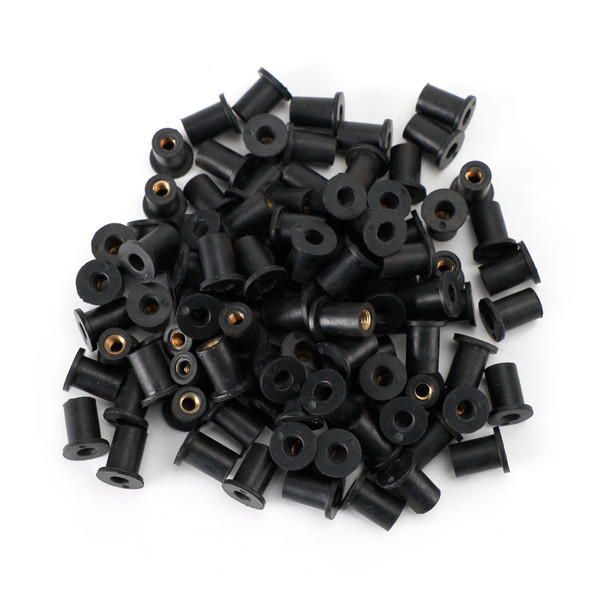 100 Quantity M4 Rubber Well Nut Windscreen & Fairing 8mm 5/16" Wellnuts 100 Quantity M4 Rubber Well Nut Windscreen & Fairing 8mm 5/16" Wellnuts