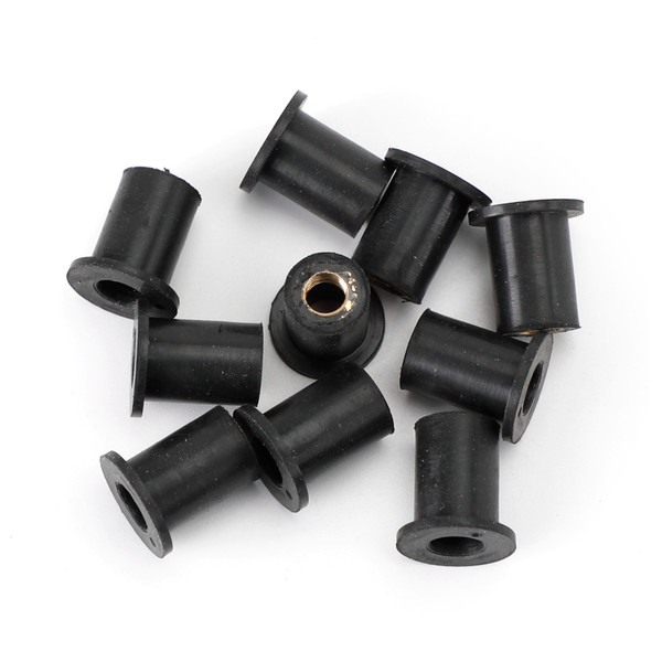 10 Quantity M5 Rubber Well Nut Windscreen & Fairing 5mm Wellnuts Fits 10mm Hole 10 Quantity M5 Rubber Well Nut Windscreen & Fairing 5mm Wellnuts Fits 10mm Hole
