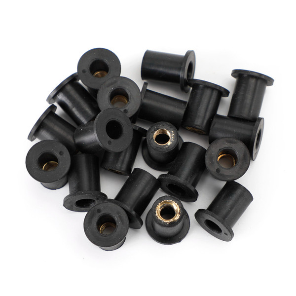 20 Quantity M5 Rubber Well Nut Windscreen & Fairing 5mm Wellnuts Fits 10mm Hole 20 Quantity M5 Rubber Well Nut Windscreen & Fairing 5mm Wellnuts Fits 10mm Hole