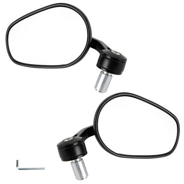 Black Motorcycle 7/8" Handle Bar End Mirrors For Yamaha MT-07 MT-09 MT-10 FZ-09