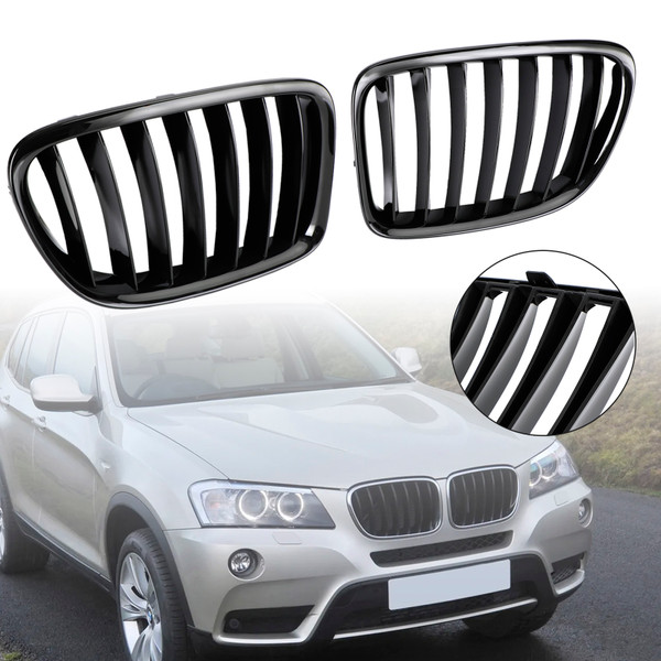 Gloss Black Front Hood Kidney Grill Grille Fit BMW X1 E84 2009-2014 SUV Gloss Black Front Hood Kidney Grill Grille Fit BMW X1 E84 2009-2014 SUV