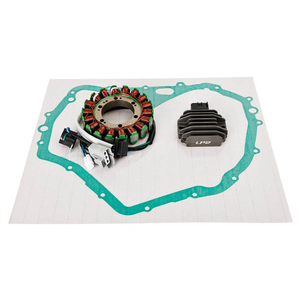 Magneto Stator + Voltage Rectifier + Gasket For Suzuki LTF 400F King Quad 08-09 Magneto Stator + Voltage Rectifier + Gasket For Suzuki LTF 400F King Quad 08-09