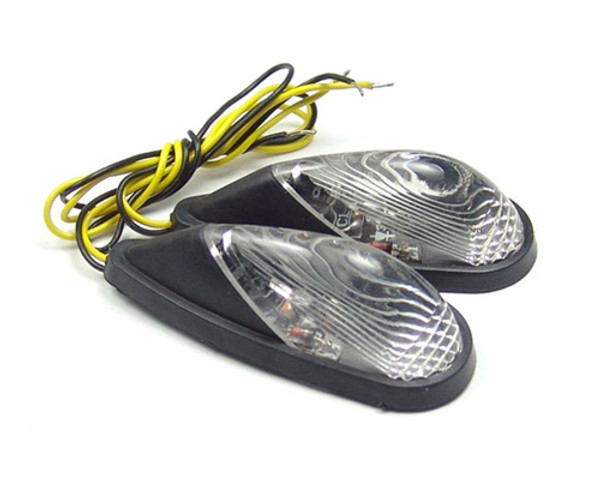 REAR Indicators LED Turn Signals Kawasaki Ninja 250/500/ZX6/ZX7/ZX9 (1987-2007), Clear REAR Indicators LED Turn Signals Kawasaki Ninja 250/500/ZX6/ZX7/ZX9 (1987-2007), Clear