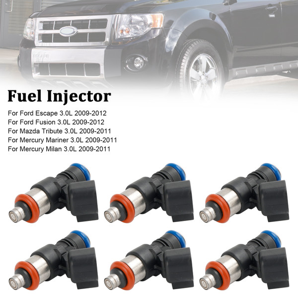 6PCS Fuel Injector 0280158189 Fit Ford Escape Fusion Fit Mazda 3.0L V6 6PCS Fuel Injector 0280158189 Fit Ford Escape Fusion Fit Mazda 3.0L V6