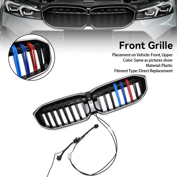 Gloss Black Front Kidney Grille Mesh Fit BMW 3 Series G20 G28 2023-2024 M Gloss Black Front Kidney Grille Mesh Fit BMW 3 Series G20 G28 2023-2024 M