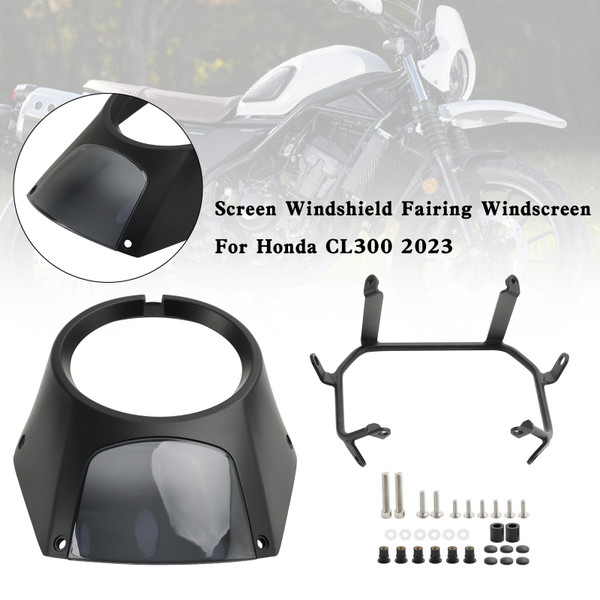 Headlight Windshield Fairing Windscreen For Honda CL300 2023 Black Headlight Windshield Fairing Windscreen For Honda CL300 2023 Black