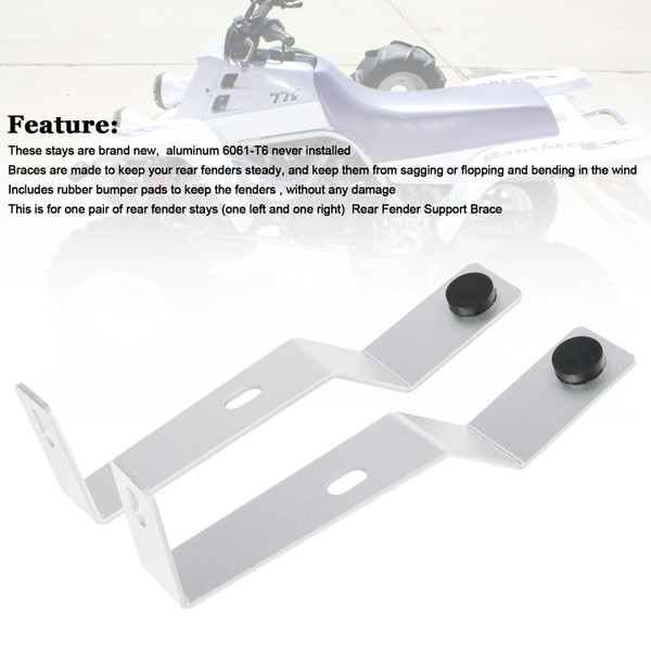 Billet Rear Fender Brace Brackets Stays For Yamaha Banshee 350 YFZ350 1987-2006 Billet Rear Fender Brace Brackets Stays For Yamaha Banshee 350 YFZ350 1987-2006