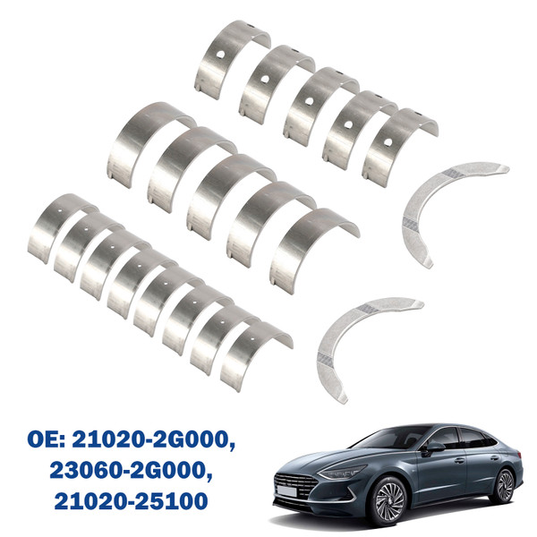 2006-2018 Kia Hyundai Sonata Main Rod Bearings & Engine Crankshaft 21020-2G100, 21020-2G020, 23060-2G020, 21030-25000, 21020-2G000 Generic 2006-2018 Kia Hyundai Sonata Main Rod Bearings & Engine Crankshaft 21020-2G100, 21020-2G020, 23060-2G020, 21030-25000, 21020-2G000 Generic