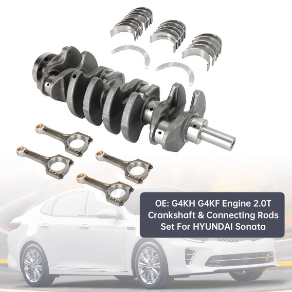 2012-2016 Hyundai Genesis Coupe Kia Optima Sorento 2.0L G4KH G4KF Engine 2.0T Crankshaft & Connecting Rods Set 231112G400, 235102G430, 235102G440, 21020-2G000, 23060-2G000, 21020-25100 Generic 2012-2016 Hyundai Genesis Coupe Kia Optima Sorento 2.0L G4KH G4KF Engine 2.0T Crankshaft & Connecting Rods Set 231112G400, 235102G430, 235102G440, 21020-2G000, 23060-2G000, 21020-25100 Generic