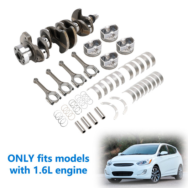 2012-2016 Hyundai Accent GL Hatchback 4-Door with 1.6L engine Crankshaft & Connecting Rod Piston Kit 23510 2B000, 23510 2B010, 235102B000, 235102B010 Generic