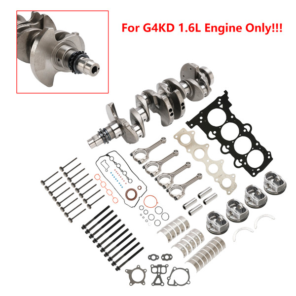 2012-C2019 Kia Rio (UB, YB) Engine Rebuild Overhaul Kit w/Crankshaft & Connecting Rod 231102B610 235102B000 Generic 2012-C2019 Kia Rio (UB, YB) Engine Rebuild Overhaul Kit w/Crankshaft & Connecting Rod 231102B610 235102B000 Generic