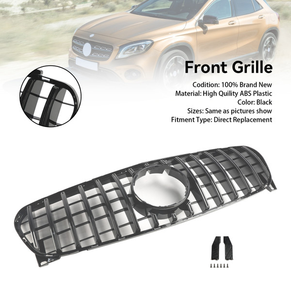 2017-2019 Mercedes Benz GLA-Class W156 X156 Upper grille With logo Black Generic 2017-2019 Mercedes Benz GLA-Class W156 X156 Upper grille With logo Black Generic