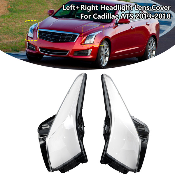 2013-2018 Cadillac ATS Left+Right Headlight Lens Cover Generic 2013-2018 Cadillac ATS Left+Right Headlight Lens Cover Generic