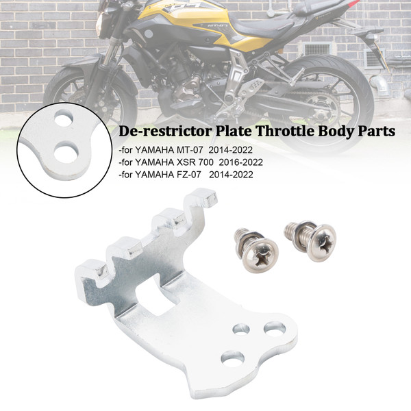 2014-2022 YAMAHA MT-07 FZ-07 XSR 700 De-restrictor Plate Throttle Body Parts Silver Generic 2014-2022 YAMAHA MT-07 FZ-07 XSR 700 De-restrictor Plate Throttle Body Parts Silver Generic