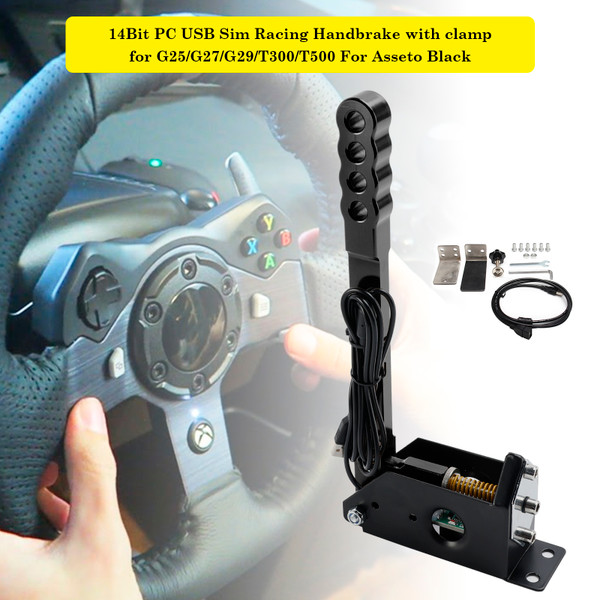 14Bit PC USB Sim Racing Handbrake w clamp Black for G25/G27/G29/T300/T500 For Asseto 14Bit PC USB Sim Racing Handbrake w clamp Black for G25/G27/G29/T300/T500 For Asseto