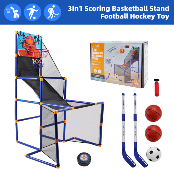 3In1 Scoring Basketball Stand Football Hockey Toy Gift Set For 3+ Years Kids 3In1 Scoring Basketball Stand Football Hockey Toy Gift Set For 3+ Years Kids