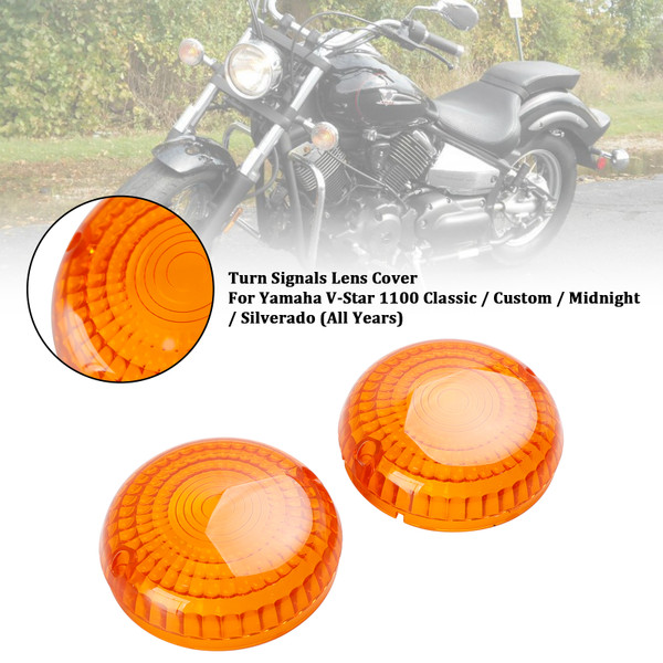 Yamaha V-Star1100 XVS650 Road Star Front/Rear Turn Signals Lens Cover Yellow Generic