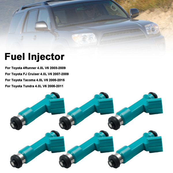 2003-2015 Toyota Tacoma 4Runner FJ Cruiser 6PCS Fuel injector 23250-31060 Green Generic 2003-2015 Toyota Tacoma 4Runner FJ Cruiser 6PCS Fuel injector 23250-31060 Green Generic
