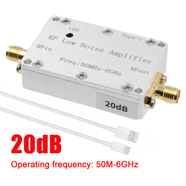 50m-6GHz Radio Frequency Low Noise Amplifier 20dB High-Gain Front LNA Signal 50m-6GHz Radio Frequency Low Noise Amplifier 20dB High-Gain Front LNA Signal