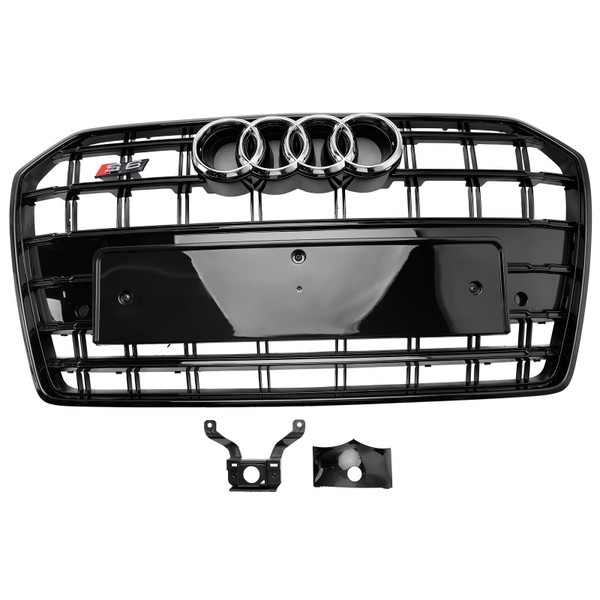 2016-2018 Audi A6 S6 C7 S6 Style Front Bumper Grille Black Generic 2016-2018 Audi A6 S6 C7 S6 Style Front Bumper Grille Black Generic