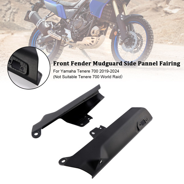 2019-2024 Yamaha Tenere 700 Front Fender Side Panel Protector Fairing Black Generic 2019-2024 Yamaha Tenere 700 Front Fender Side Panel Protector Fairing Black Generic