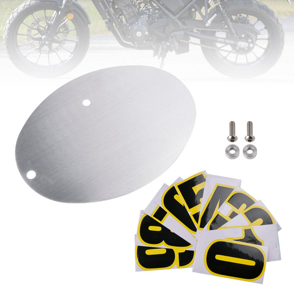 DIY Universal Motorcycle License Plate Aluminum Custom Oval Number Plate