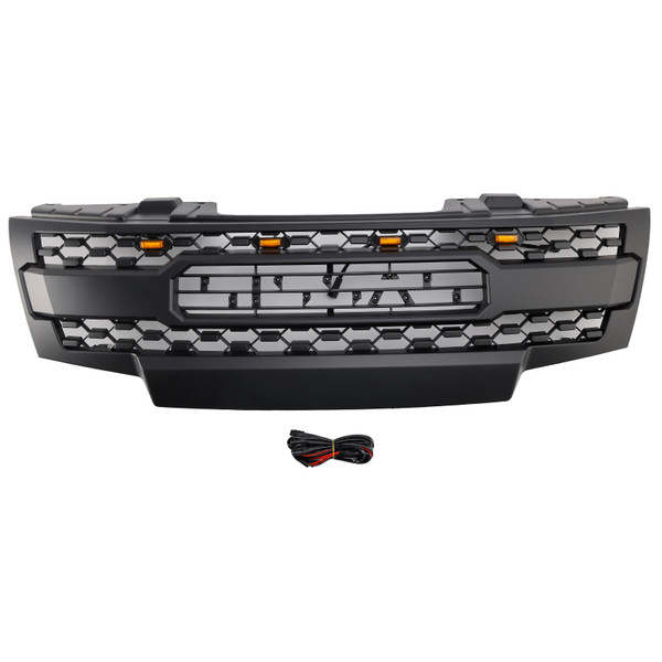 2009-2019 Nissan Frontier With Led Lights Front Bumper Grille Matte Black Generic 2009-2019 Nissan Frontier With Led Lights Front Bumper Grille Matte Black Generic