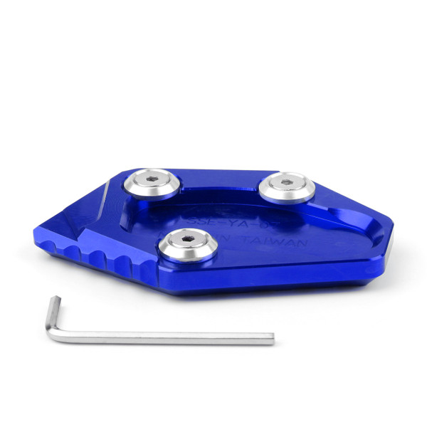 CNC Side Kickstand Stand Extension Plate For YAMAHA YZF-R3 MT-03 15-19 Blue CNC Side Kickstand Stand Extension Plate For YAMAHA YZF-R3 MT-03 15-19 Blue