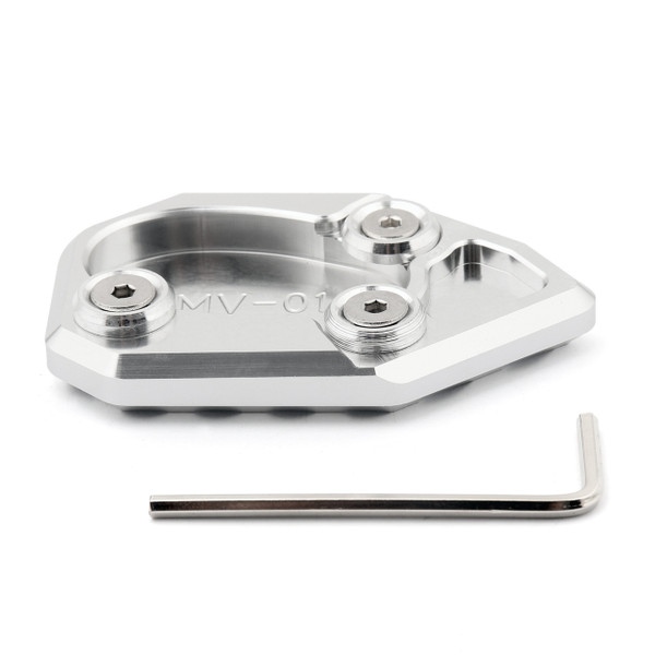 Kickstand Side Stand Enlarger Plate MV AGUSTA Brutale 1078 (08-12) F4 (04-15) Brutale 990R (10-12) Silver Kickstand Side Stand Enlarger Plate MV AGUSTA Brutale 1078 (08-12) F4 (04-15) Brutale 990R (10-12) Silver