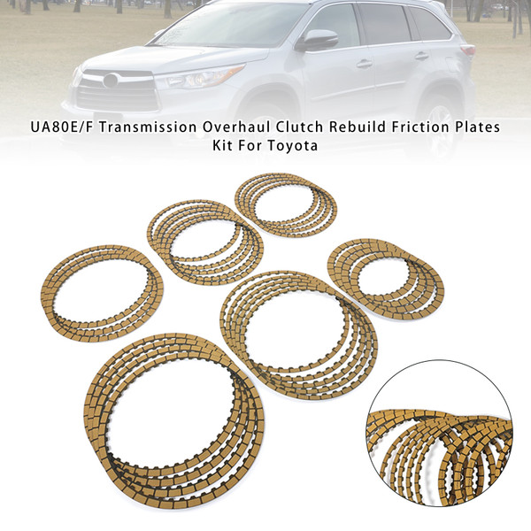 Toyota Highlander Sienna Camry Avalon Lexus 8- Speed Automatic Transmission Overhaul Clutch Rebuild Friction Plates Kit UA80E/F Generic