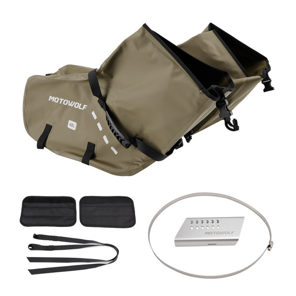 Tail Bag Side Saddlebag Tail Bag Luggage Pouch Storage 86L Green For Motorbike