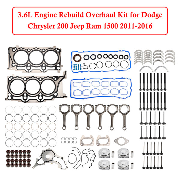 2011-2016 CHRYSLER 200 TOWN & COUNTRY 3.6L Engine Rebuild Overhaul Kit Generic